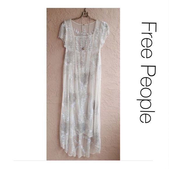 Free People Dresses & Skirts - Free People Collection Sheer Beaded Dress XS